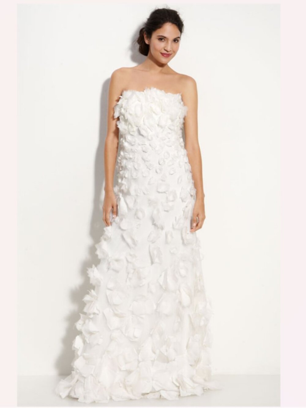 Tadashi Shoji Shoji Strapless Appliqué Gown -Size 4
